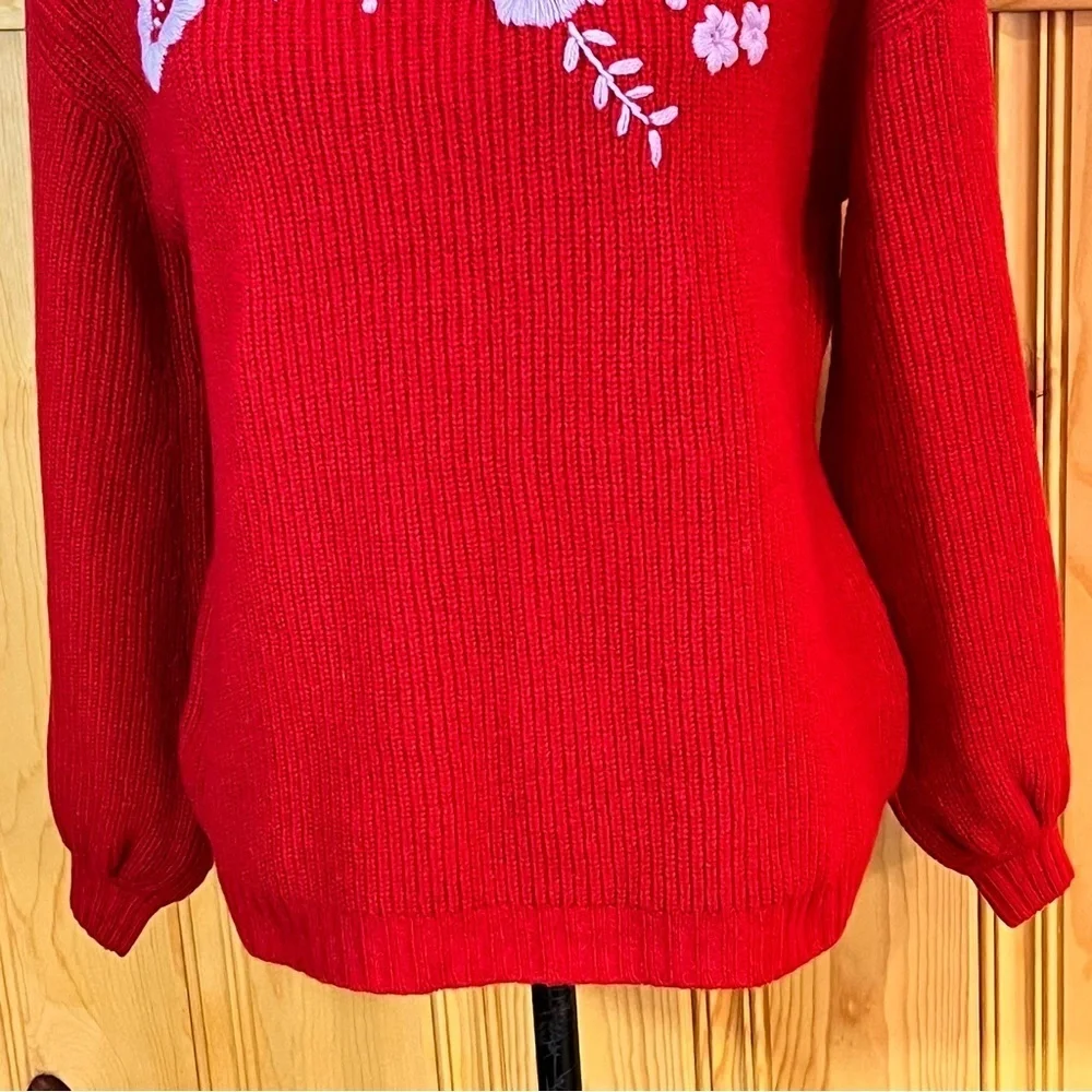 NWOT Le Lion Roncade Virgin Wool Floral Print Pullover Sweater Sz-S